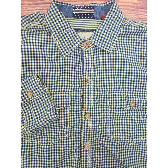 Robert Graham Mens Long Sleeve Button-Down Shirt XL Blue & Yellow Checkered - Picture 4 of 9